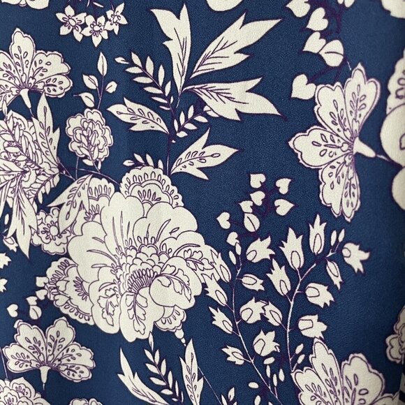 Banana Republic A Line Dress Sz 4 Blue Floral Sleeveless Pencil Sheath Wedding - Picture 8 of 10